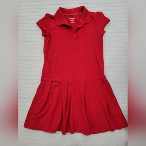 Girls red pleated uniform Tennis dress